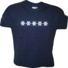 Kids T-Shirt with Multi-colored Alta Snowflakes, in navy and sport grey